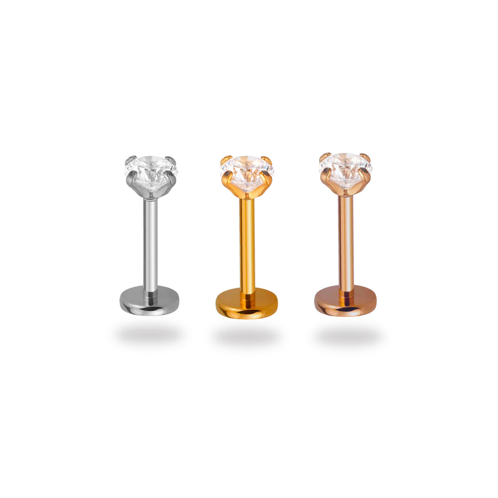 Everyday Classic CZ Flatback Titanium Earring