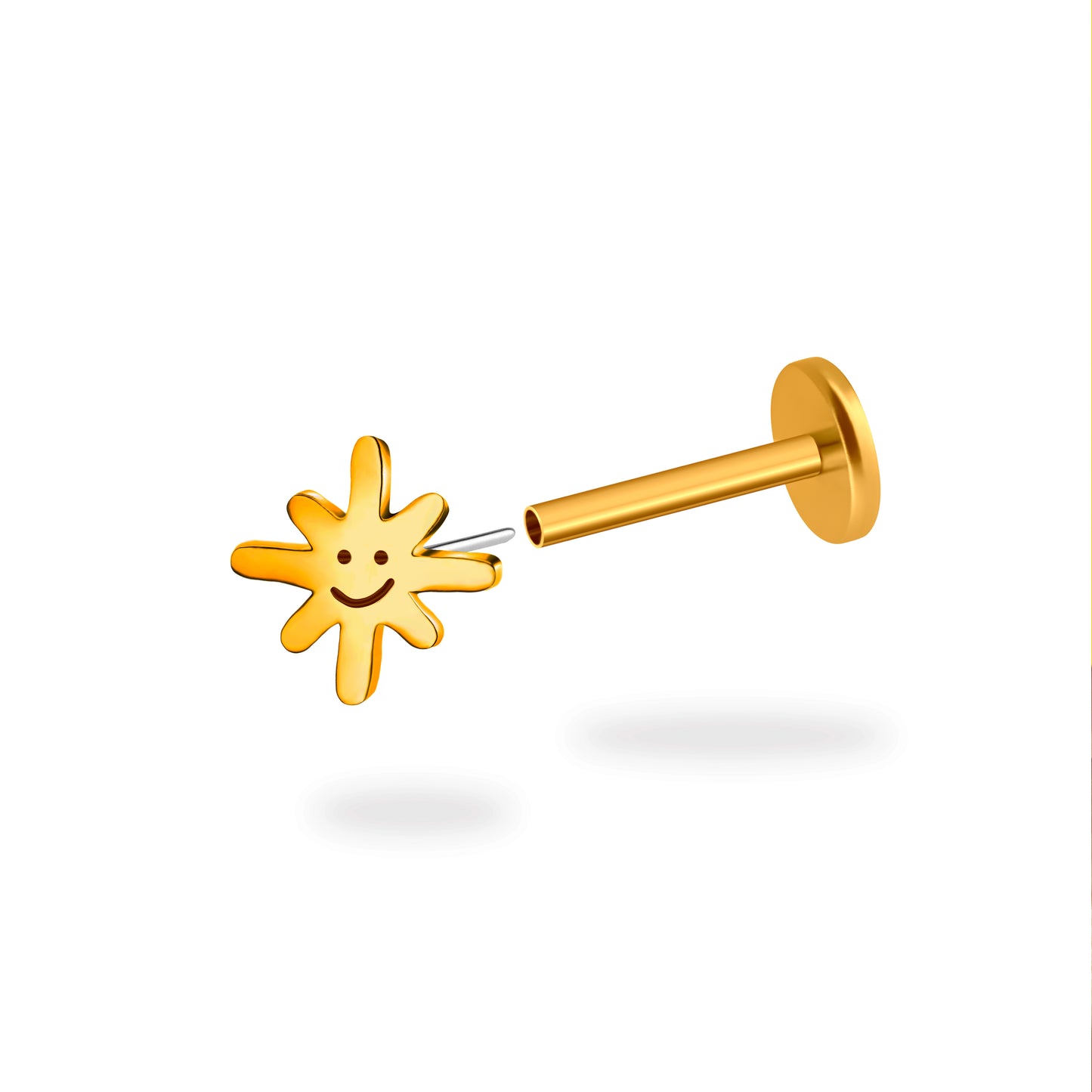 PiJi Smiley Doodle Star Flatback Titanium Earring