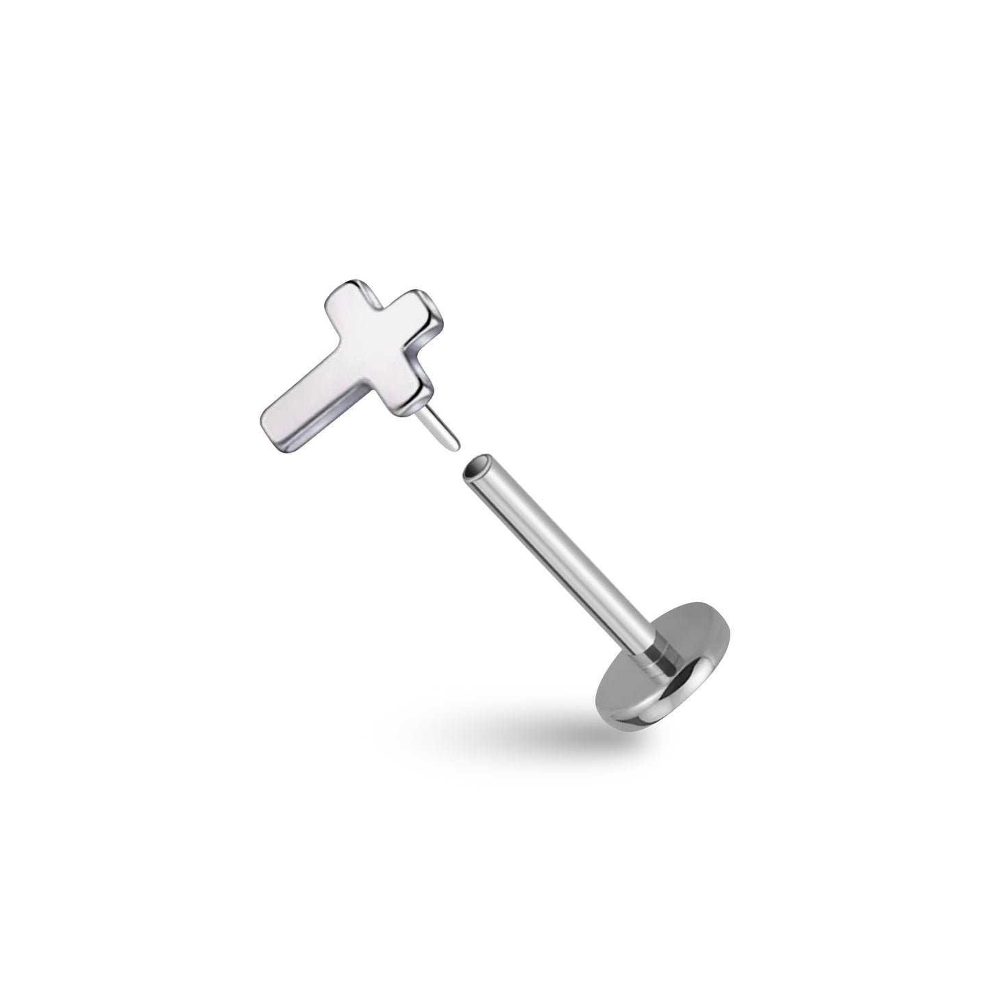Cross Flatback Titanium Earring