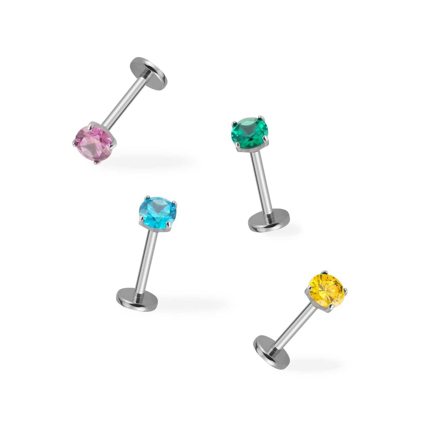 Colored CZ Flatback Titanium Earring