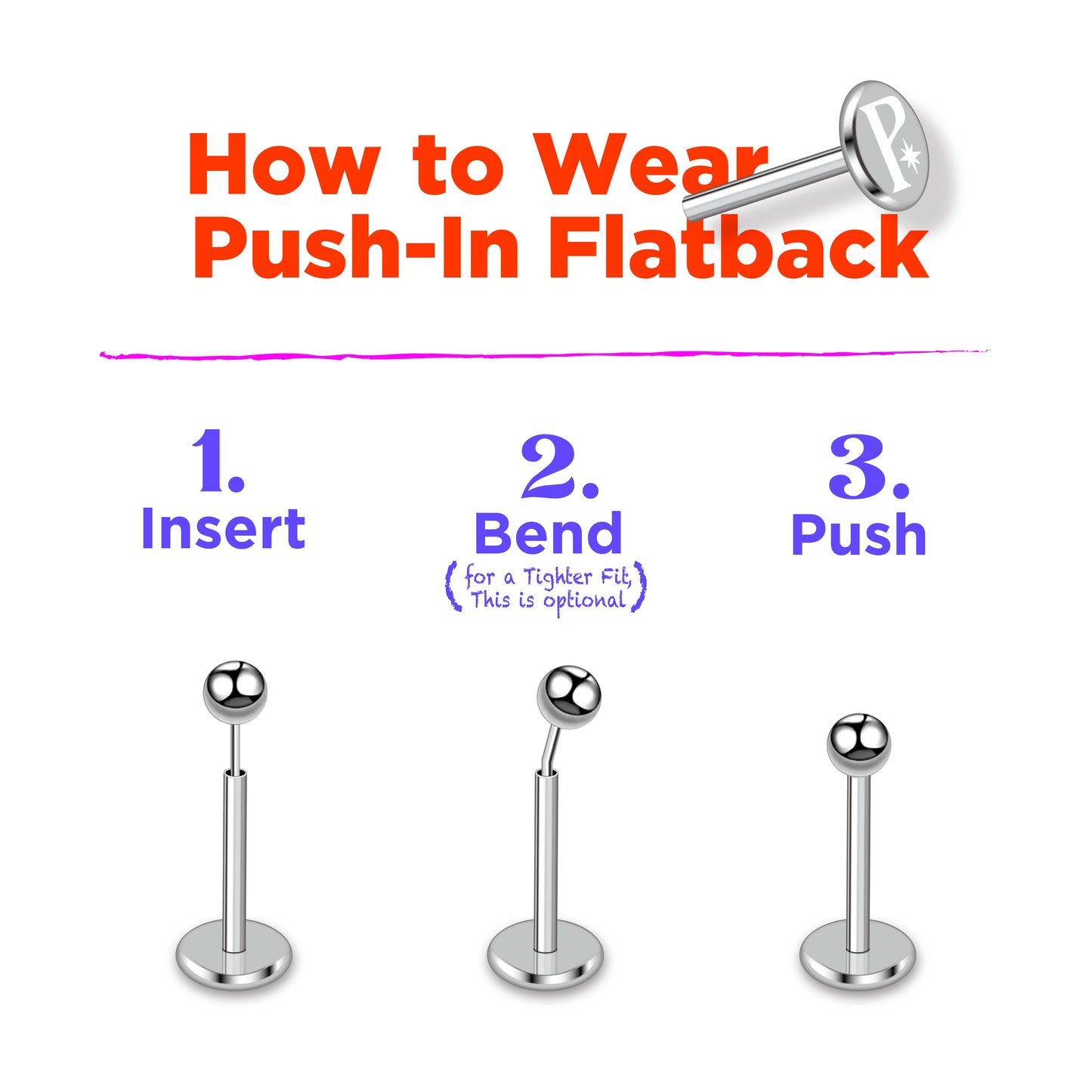 Classic Ball Titanium Flatback Earring