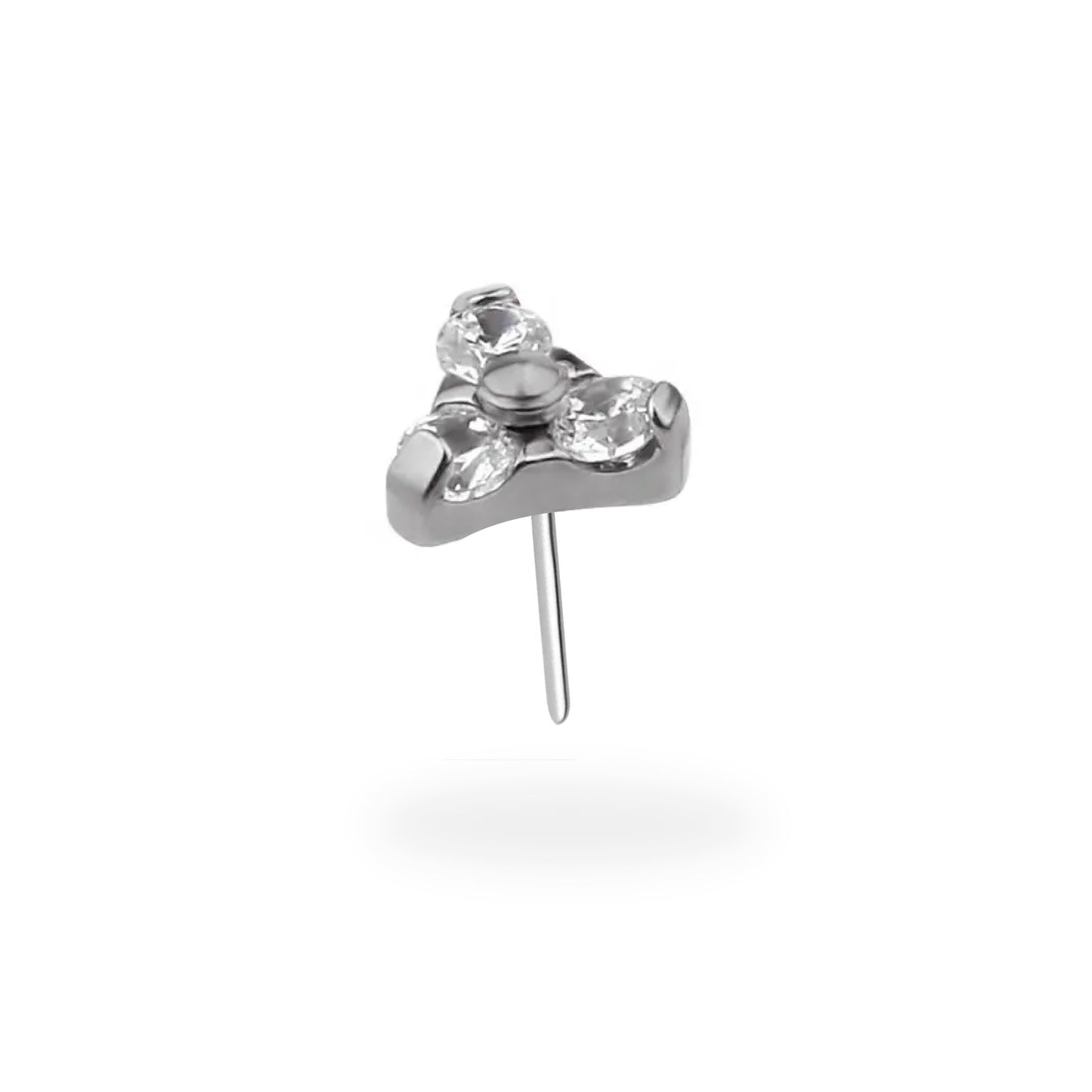 Trinity CZ Flower Flatback Titanium Earring