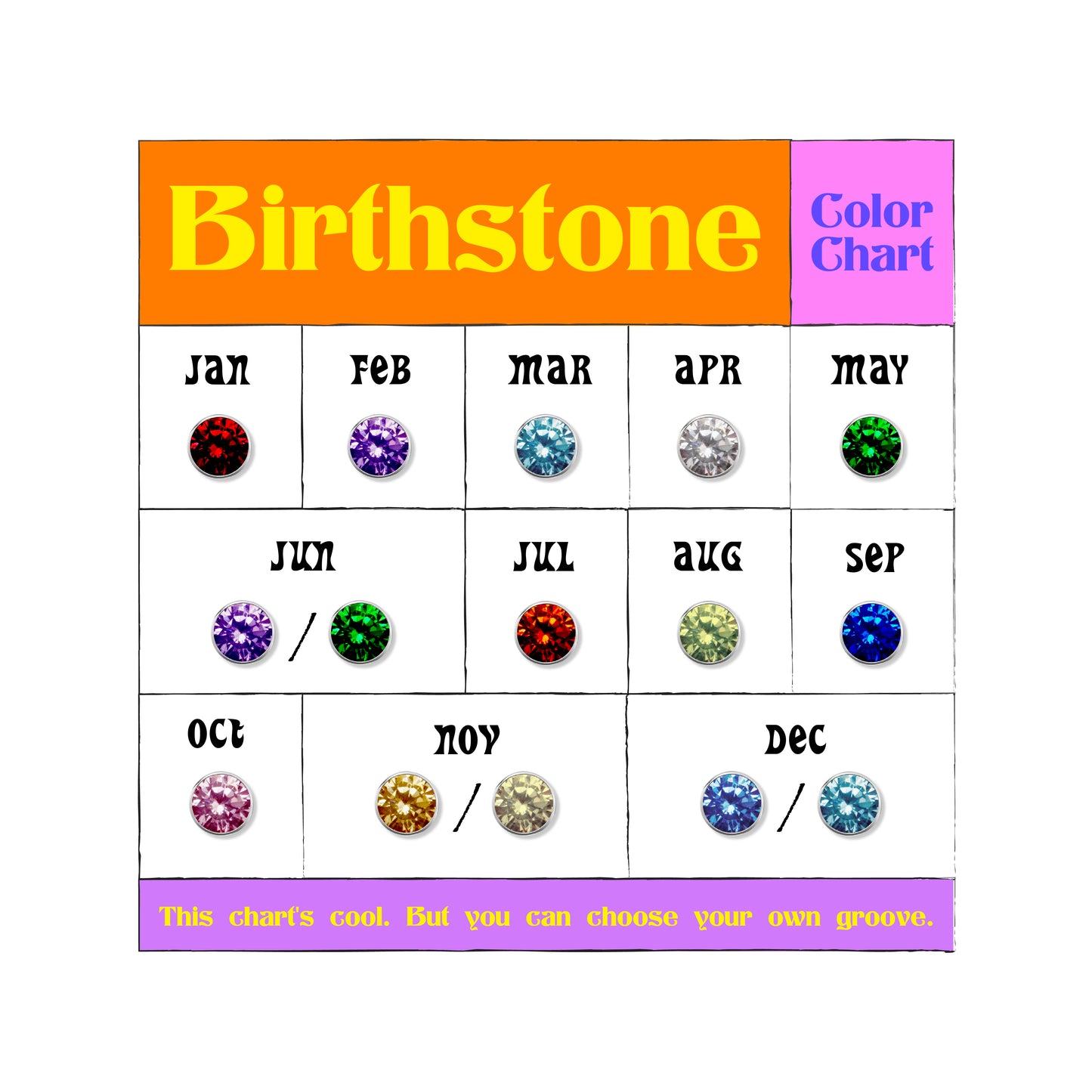 Birthstone Flatback Titanium Earring