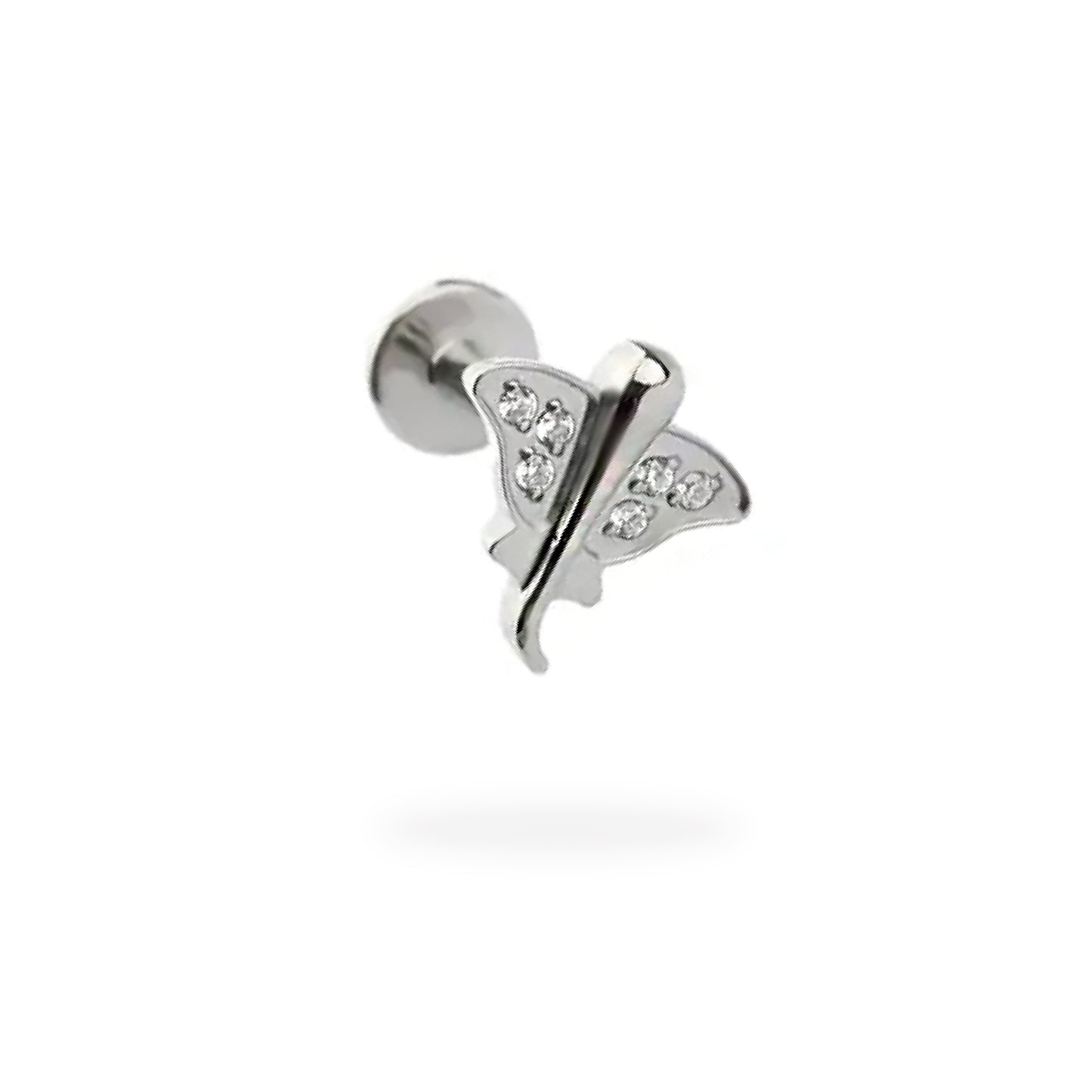 CZ Stingray Flatback Titanium Earring