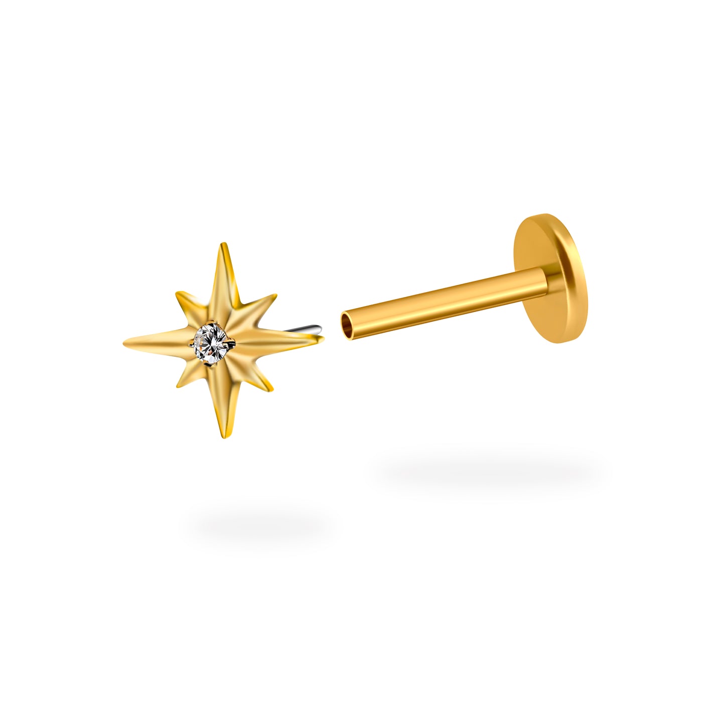 PiJi CZ Star Flatback Titanium Earring