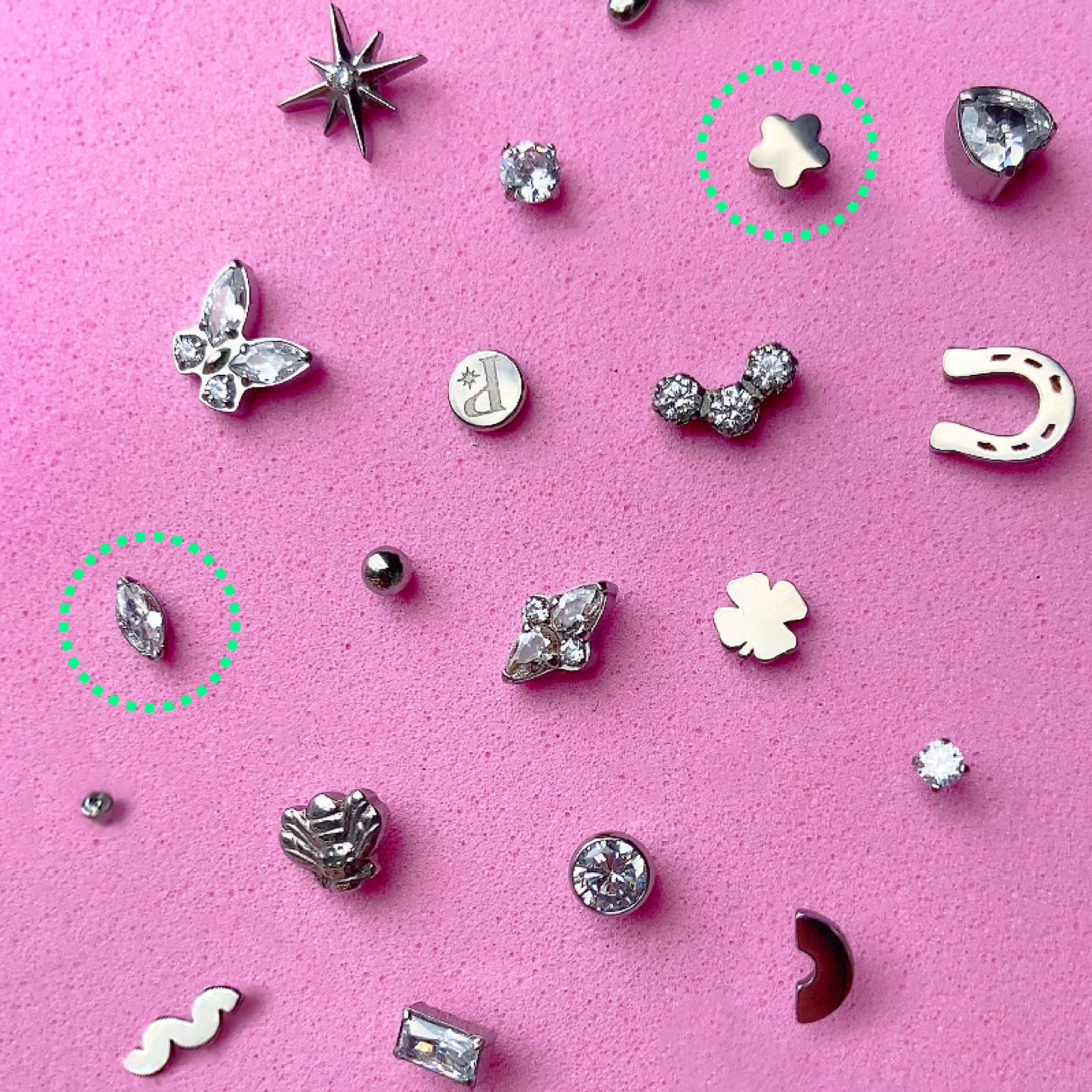 Flower/Marquise Titanium Reversible Earring