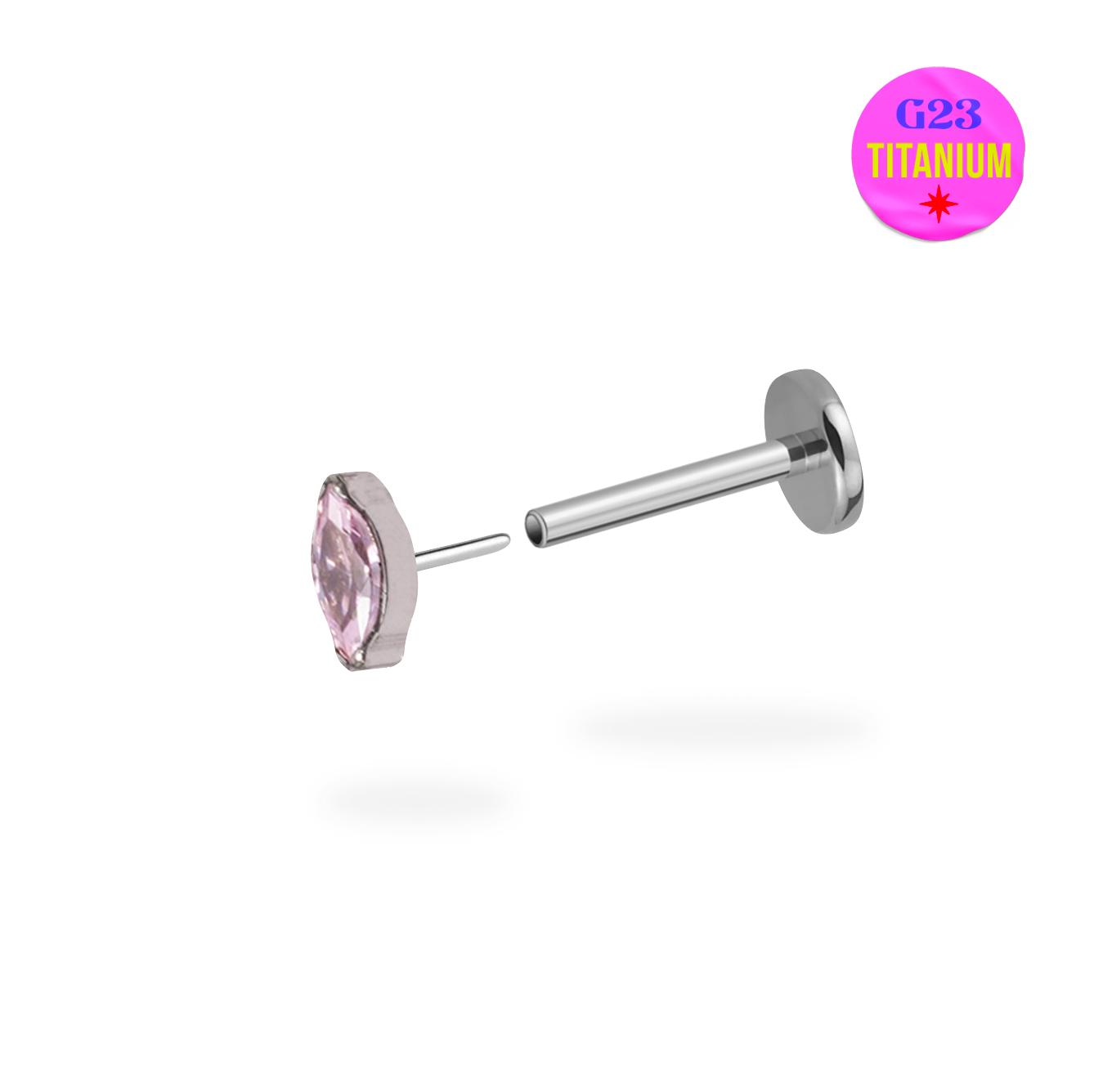 CZ Marquise Flatback Titanium Earring