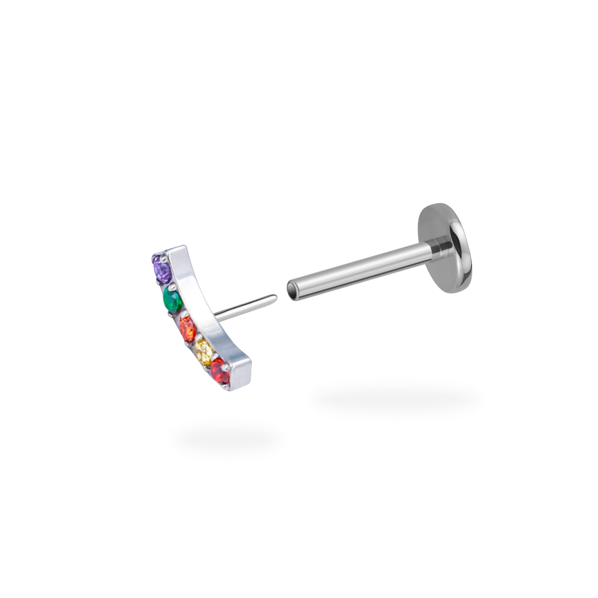 CZ Rainbow Flatback Earring