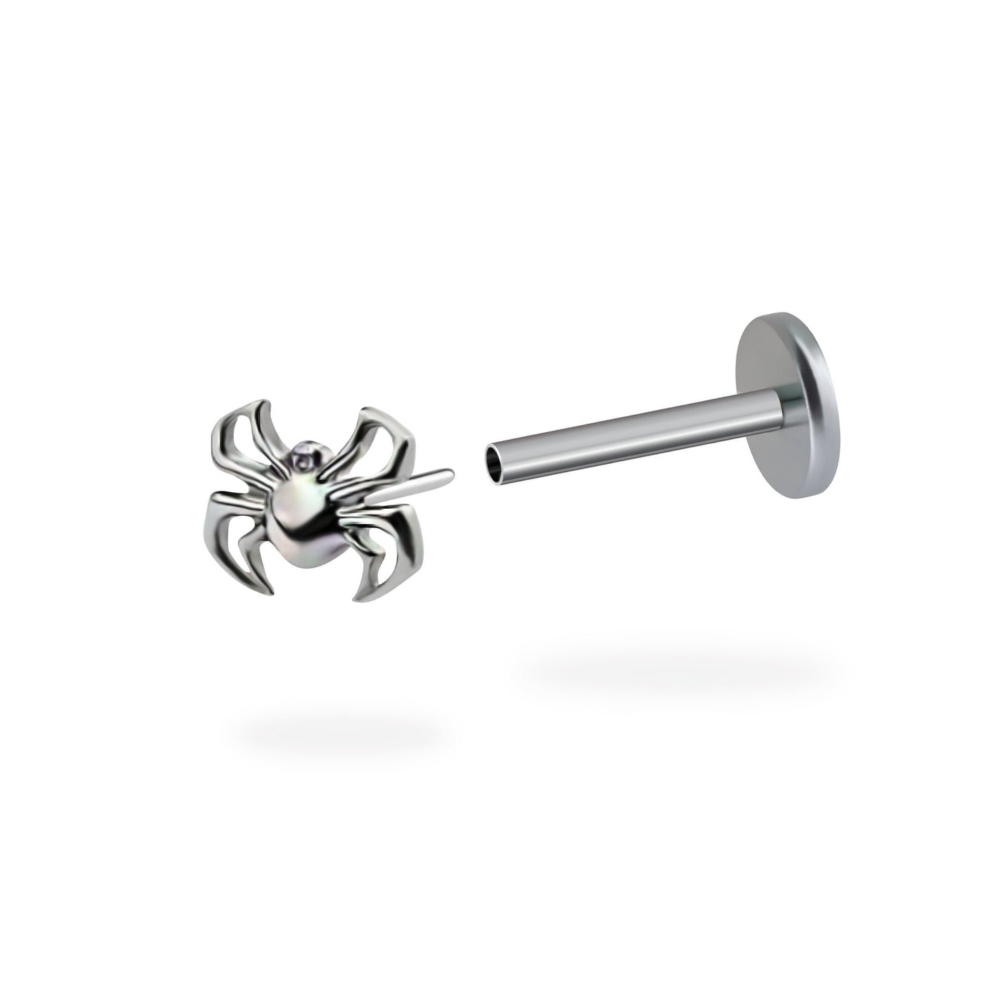Spider Flatback Titanium Earring