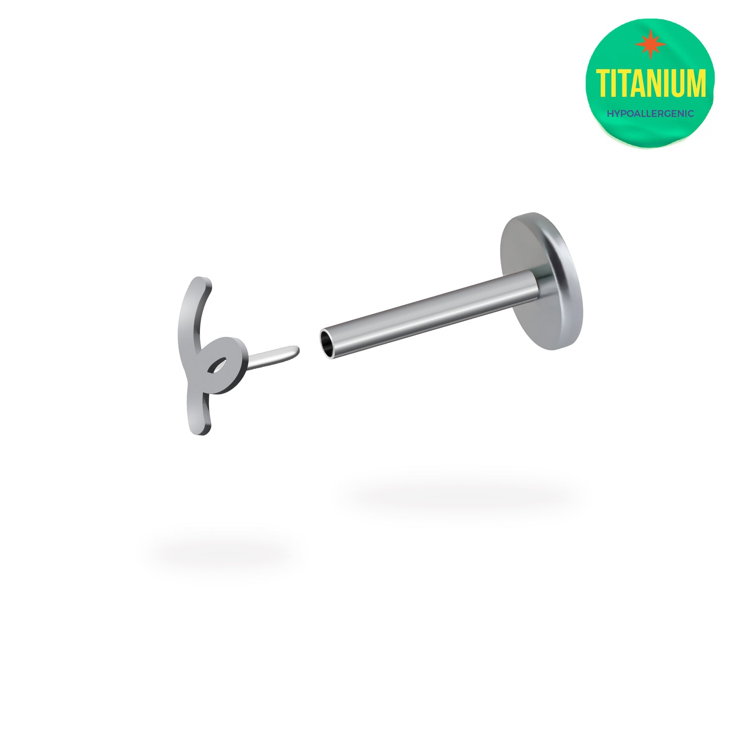 Doodle Line Titanium Flatback Earring