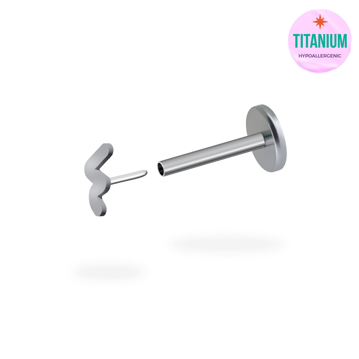 Doodle Line Titanium Flatback Earring