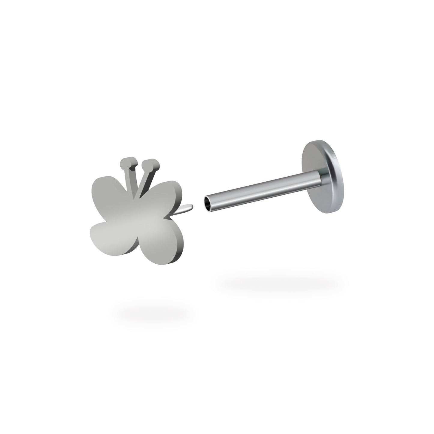 Doodle Butterfly Flatback Titanium Earring