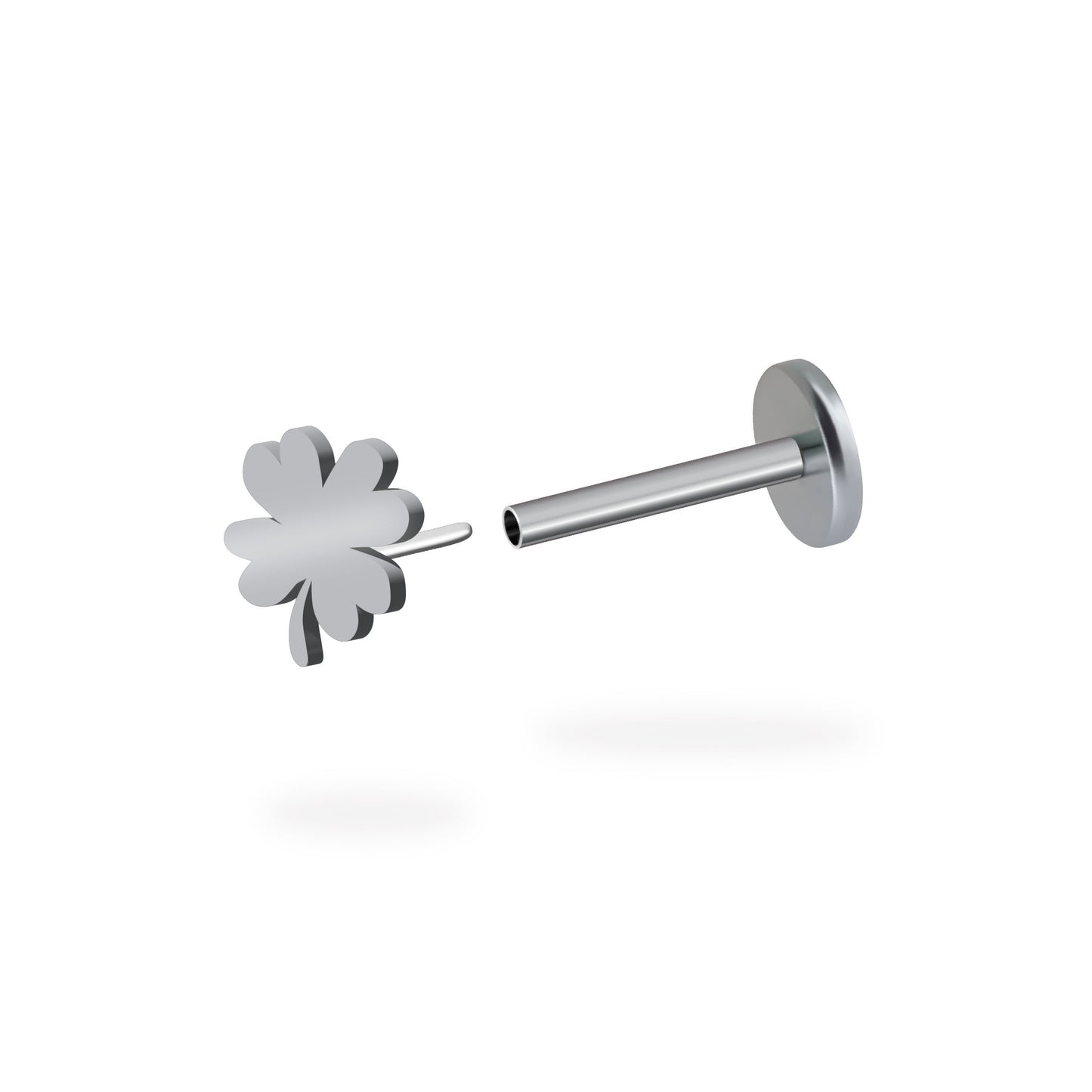 Lucky Clover Flatback Titanium Earring