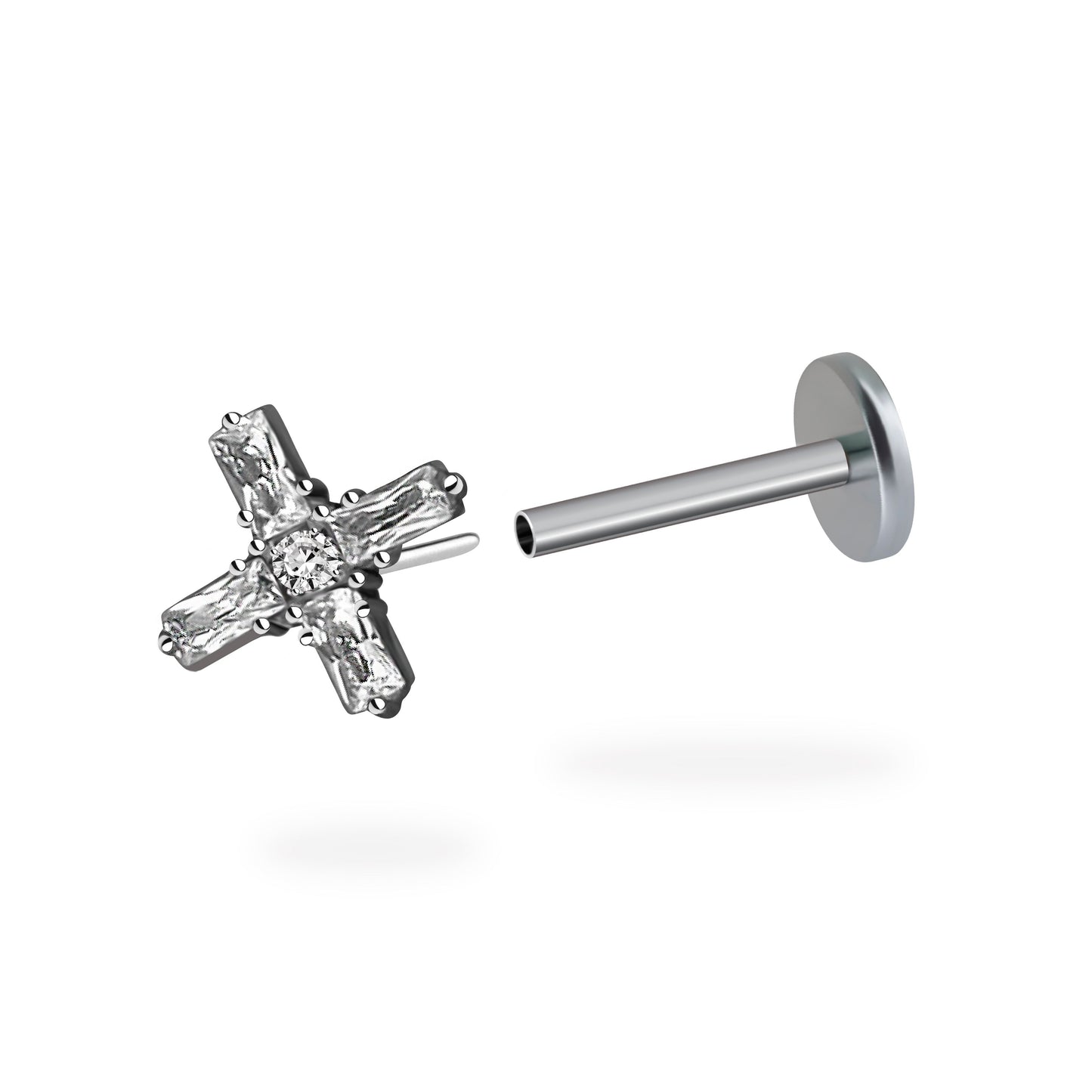 CZ Xtasy Flatback Titanium Earring