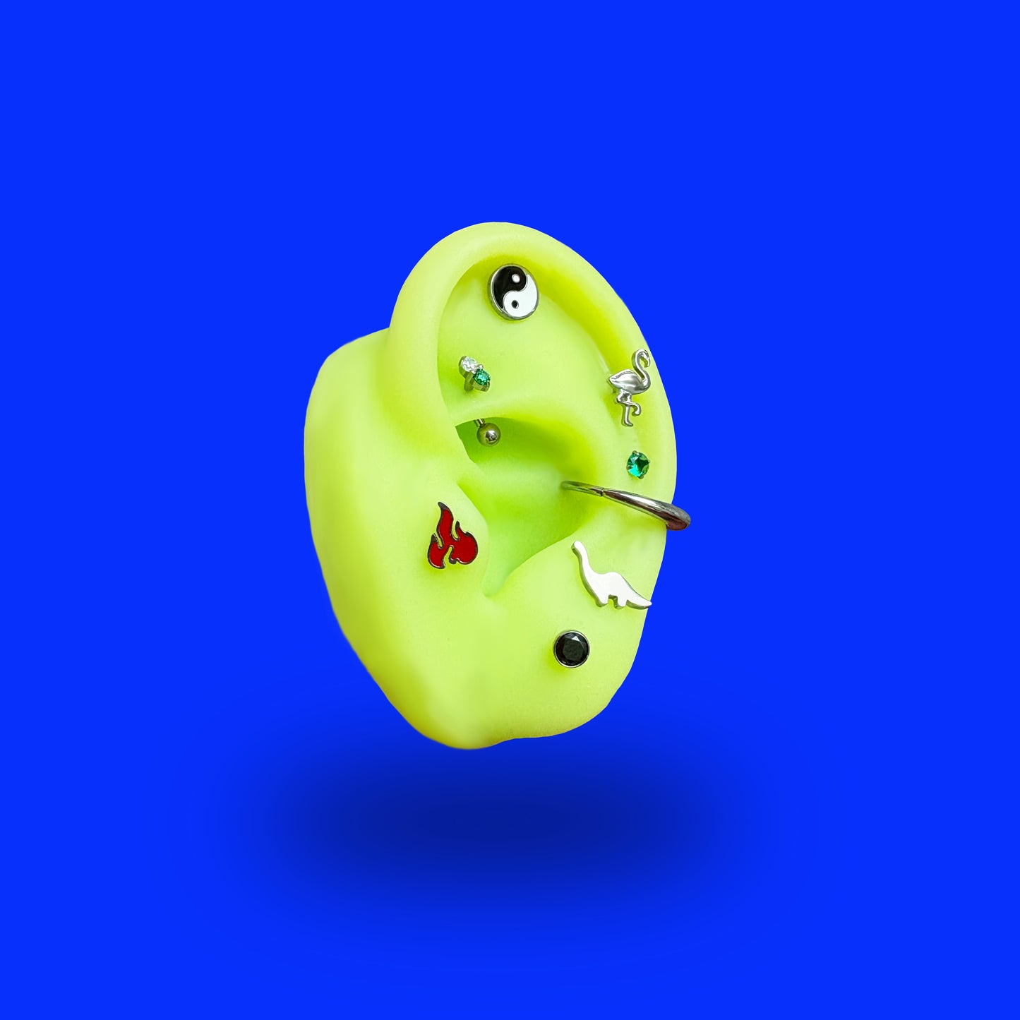 Fire Enamel Flatback Titanium Earring