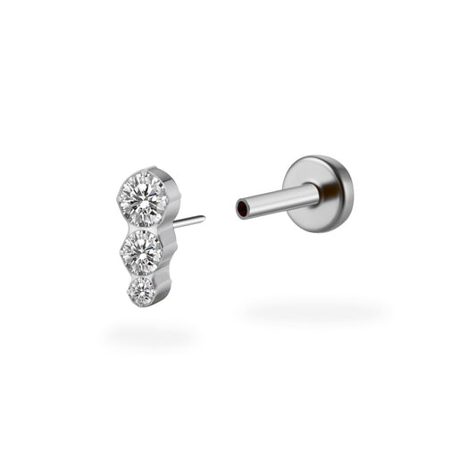 CZ Drizzle Titanium Flatback Earring