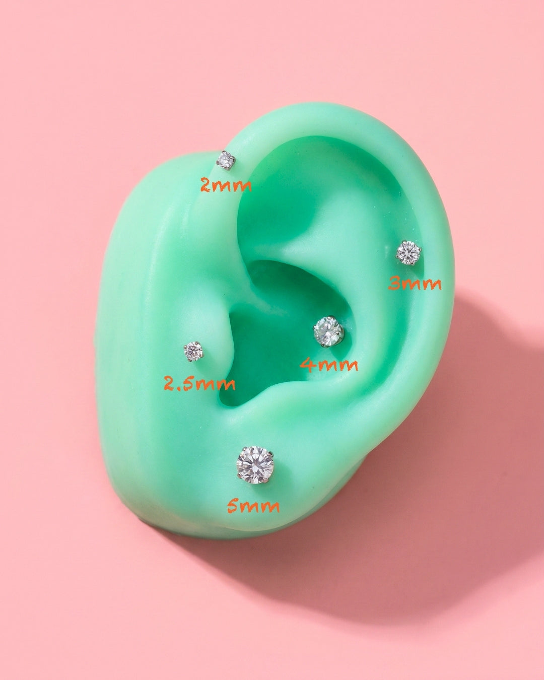 Everyday Classic CZ Flatback Titanium Earring