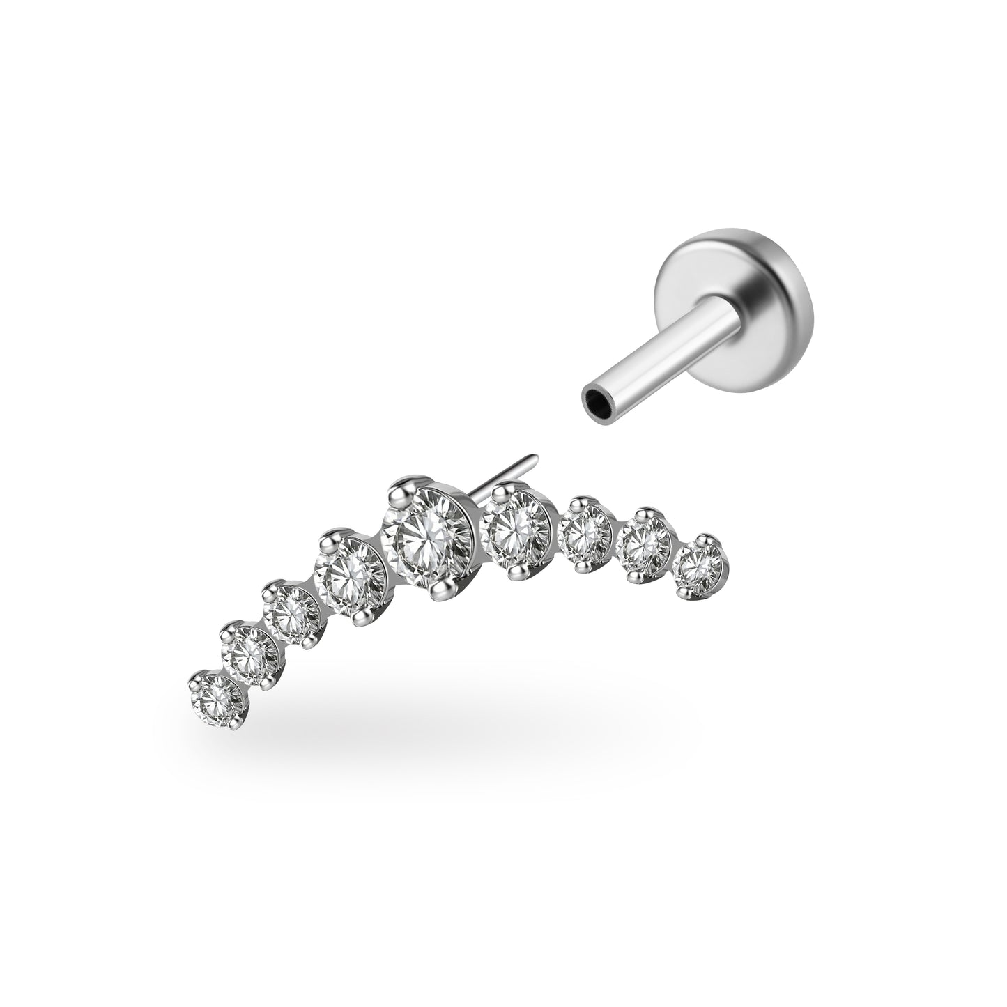 CZ Sublime Titanium Flatback Earring