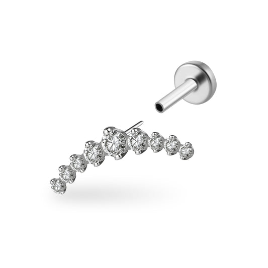 CZ Sublime Titanium Flatback Earring
