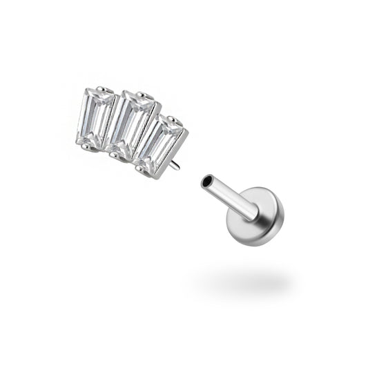CZ Gatsby Titanium Flatback Earring