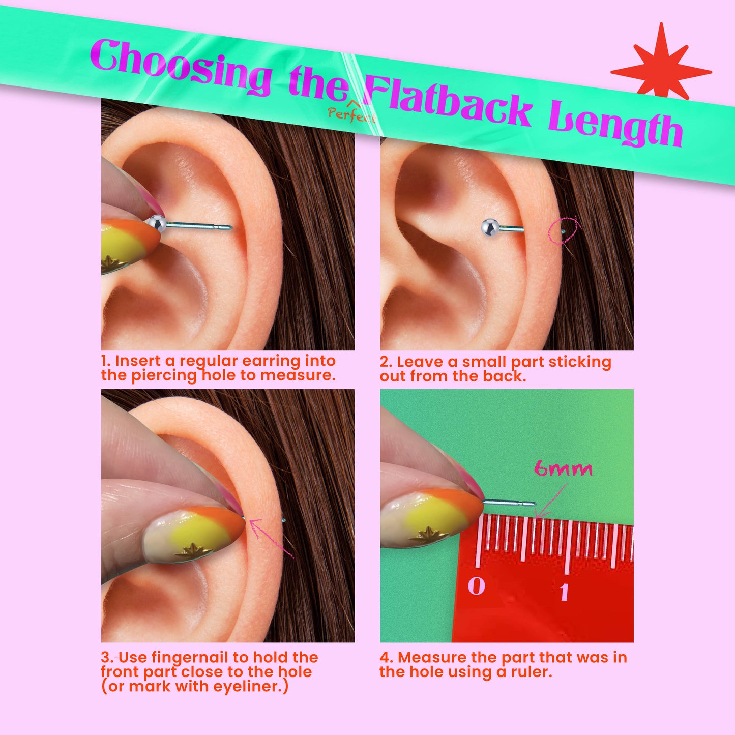 CZ Tide Titanium Flatback Earring