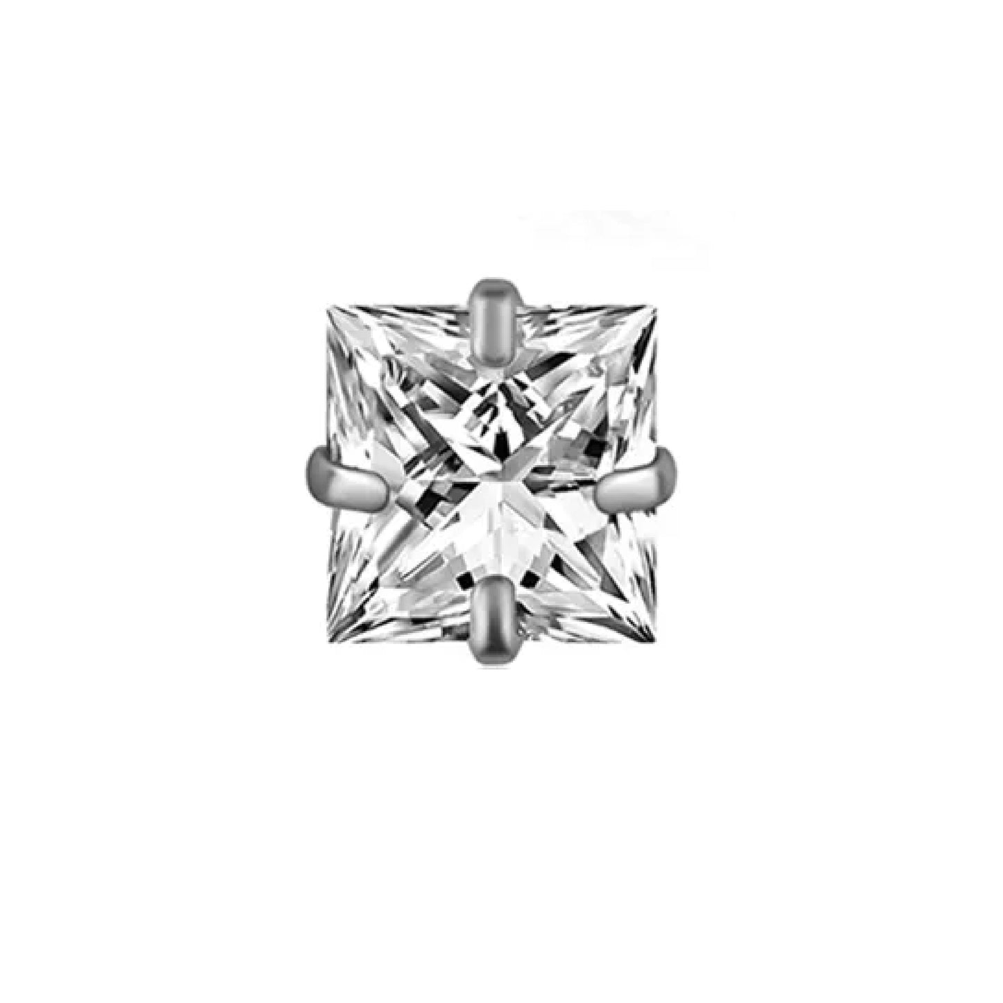 CZ Prong Titanium Flatback Earring