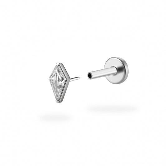 CZ Kite Titanium Flatback Earring