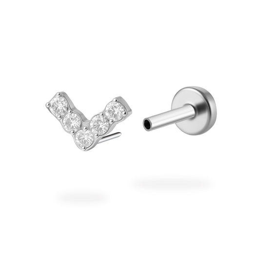 CZ Vertex Titanium Flatback Earring