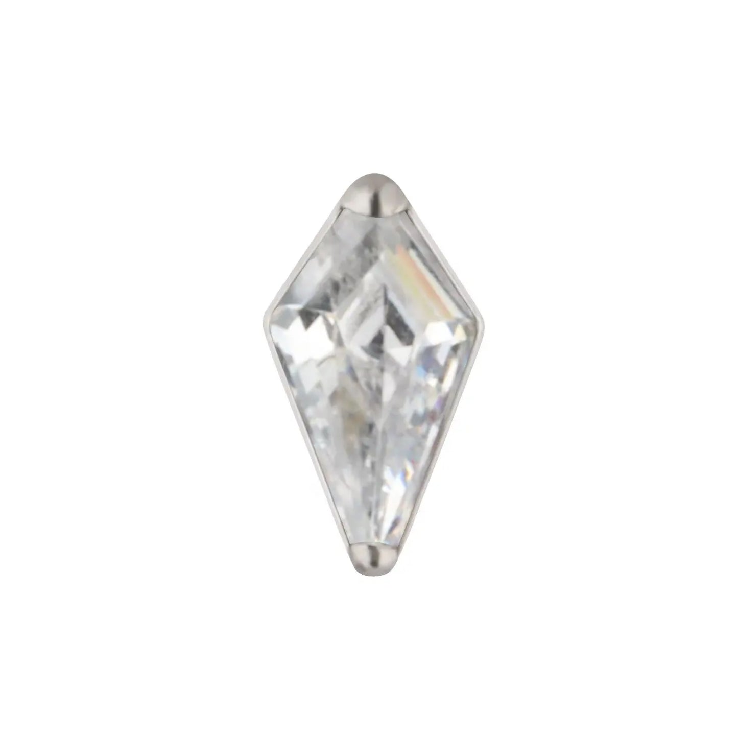 CZ Kite Titanium Flatback Earring