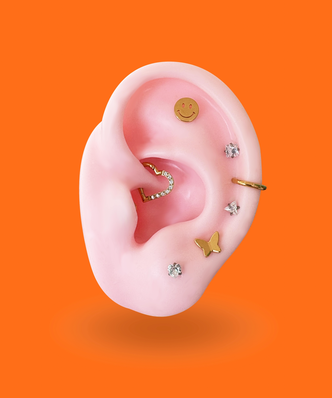 CZ Prong Titanium Flatback Earring