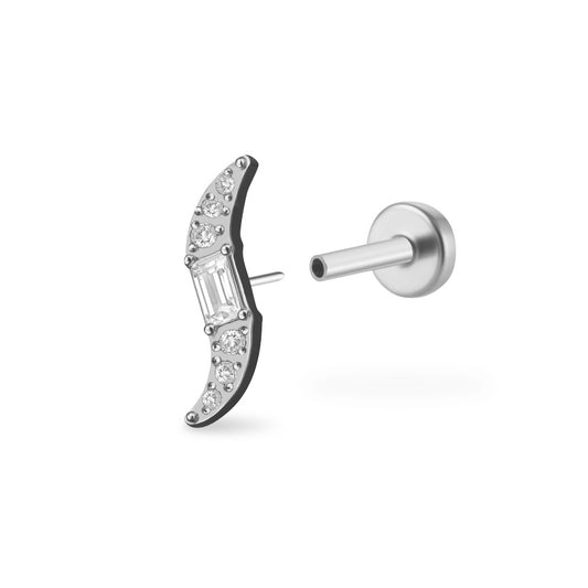 CZ Tide Titanium Flatback Earring