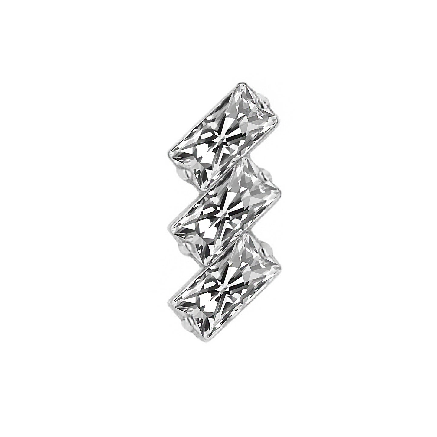CZ Tribloc Titanium Flatback Earring