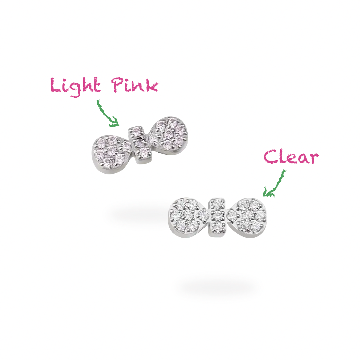 CZ Ribbon Flatback Titanium Earring