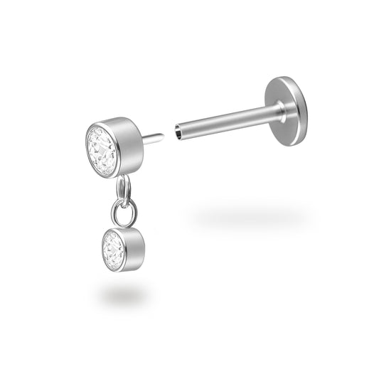 Bezel Dangle Flatback Titanium Earring