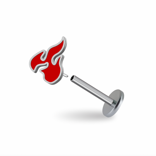 Fire Enamel Flatback Titanium Earring