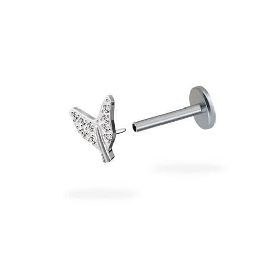 CZ Mermaid Tail Titanium Flatback Earring