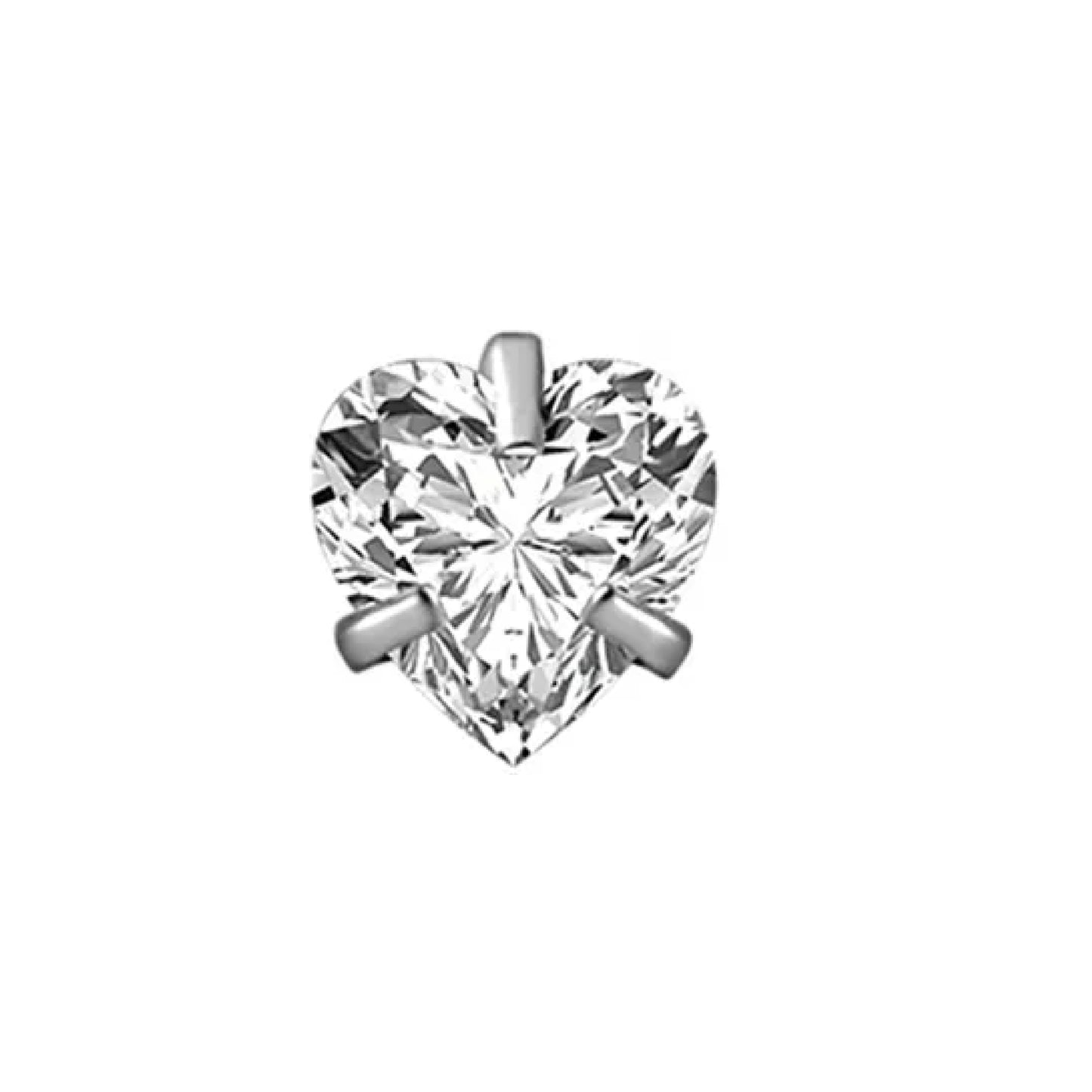 CZ Prong Titanium Flatback Earring