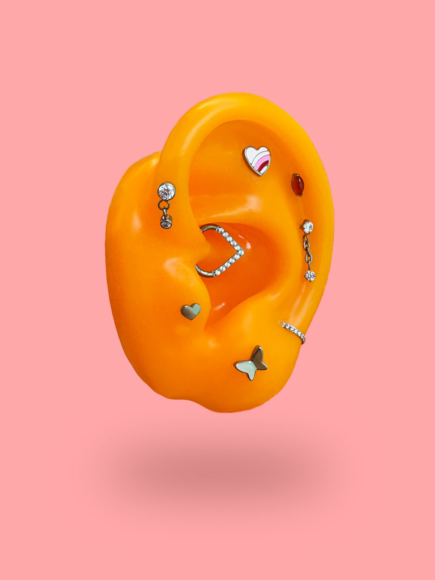 Bezel Dangle Flatback Titanium Earring