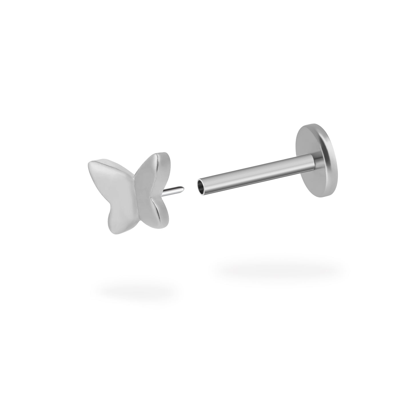 Silver Butterfly in my Stomach Titanium Flatback Earring
