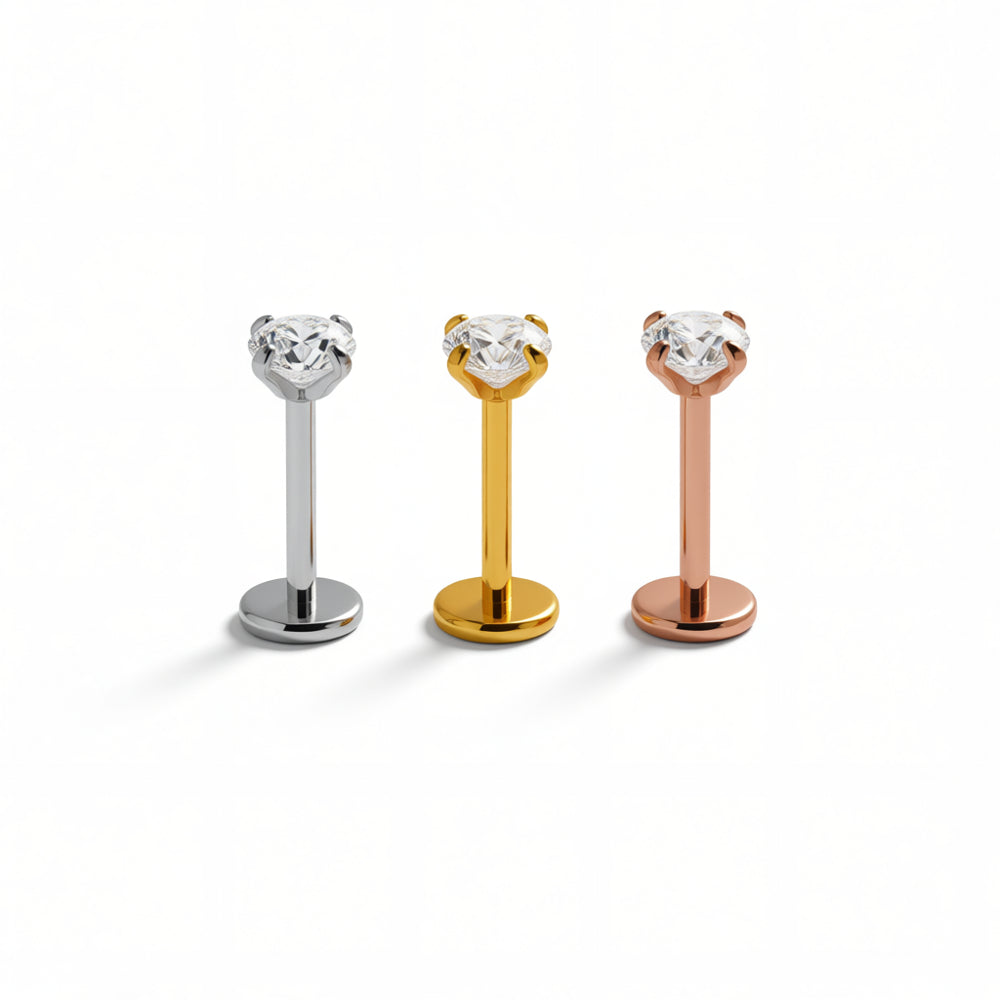 Everyday Classic CZ Flatback Titanium Earring