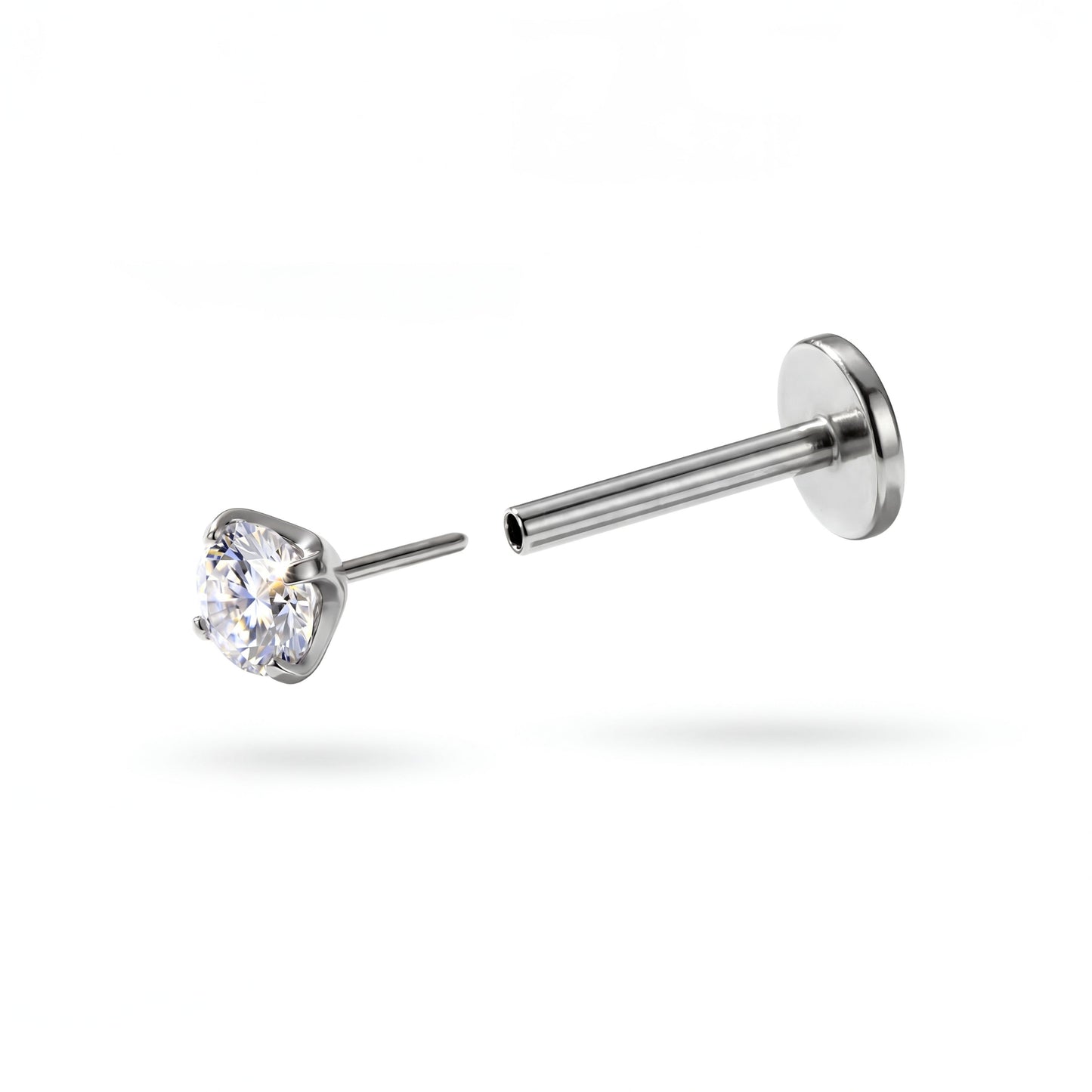 Everyday Classic CZ Flatback Titanium Earring