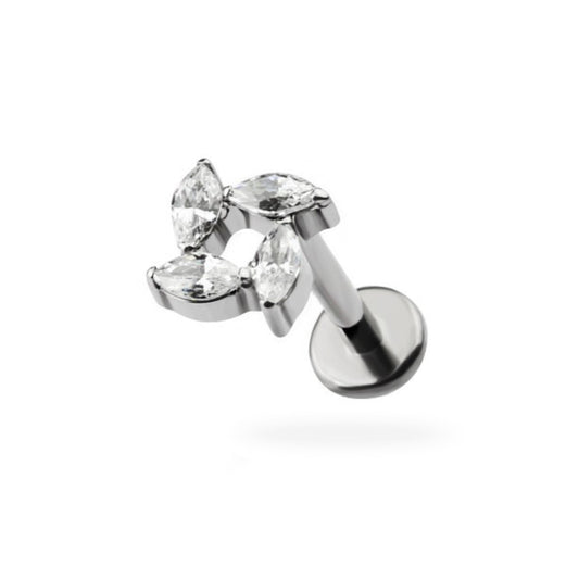 Marquise Square Wreath Flatback Titanium Earring
