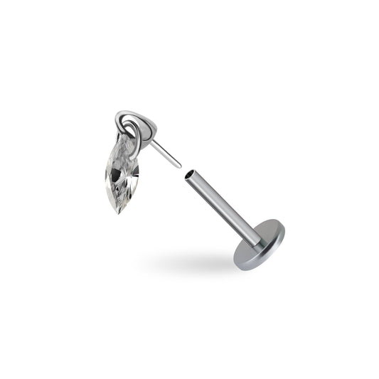 Marquise Dangle Flatback Titanium Earring