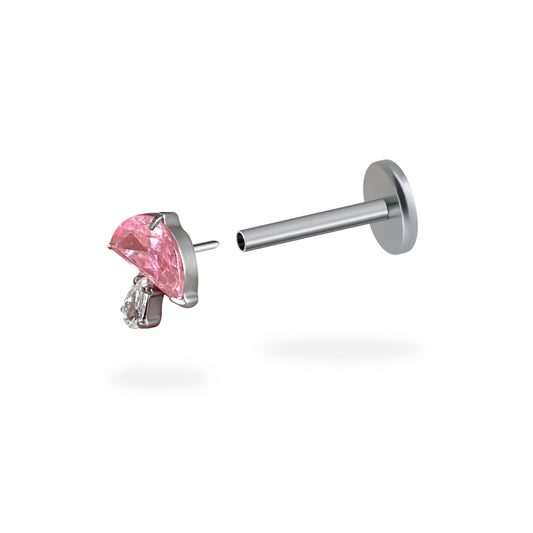 Magic Mushroom Flatback Titanium Earring