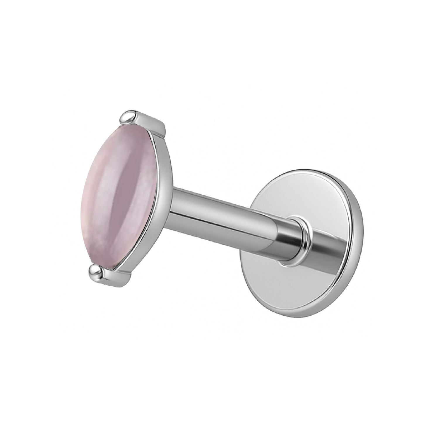 Natural Stones & Shells Marquise Titanium Flatback Earring