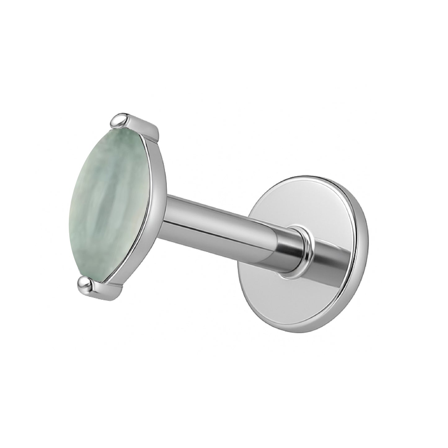 Natural Stones & Shells Marquise Titanium Flatback Earring