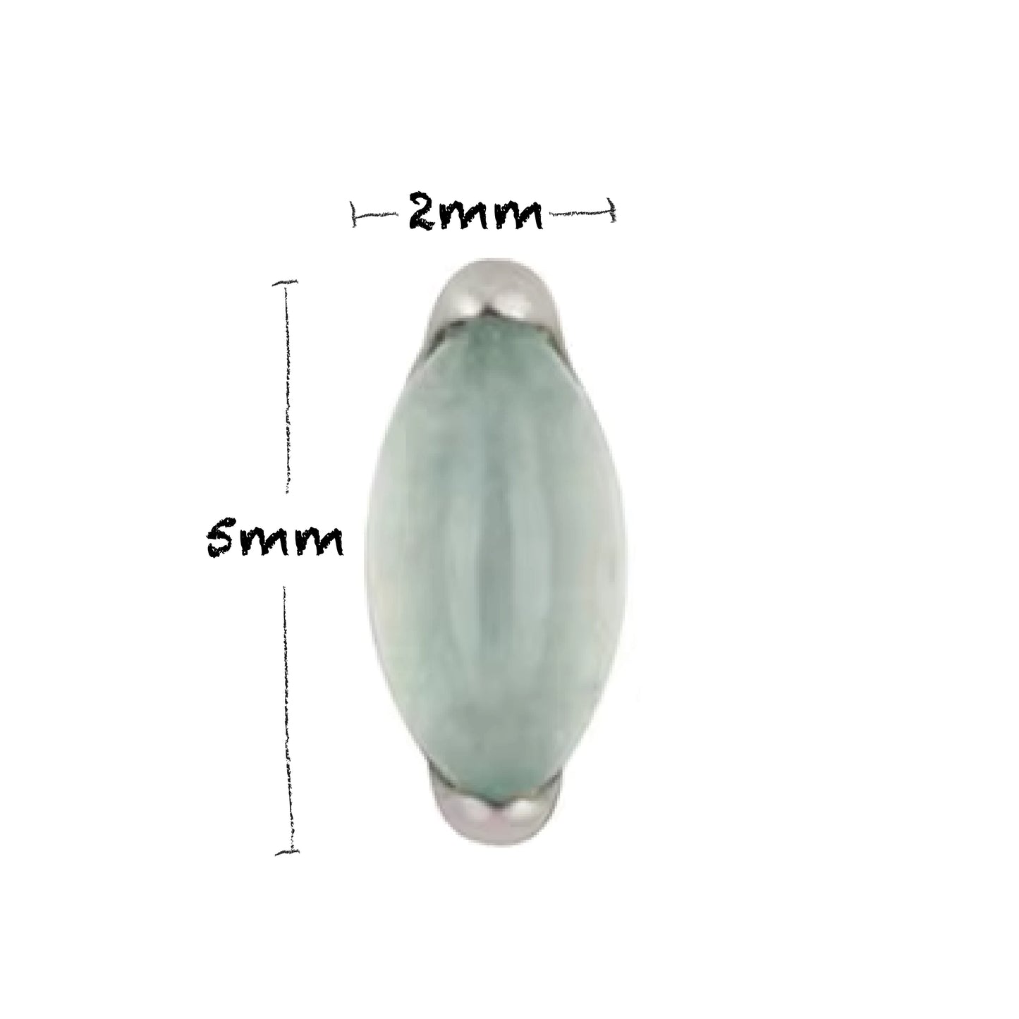 Natural Stones & Shells Marquise Titanium Flatback Earring