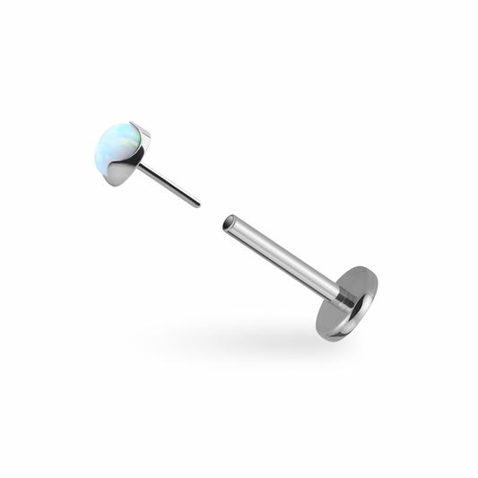 Faux Opal Flatback Titanium Earring