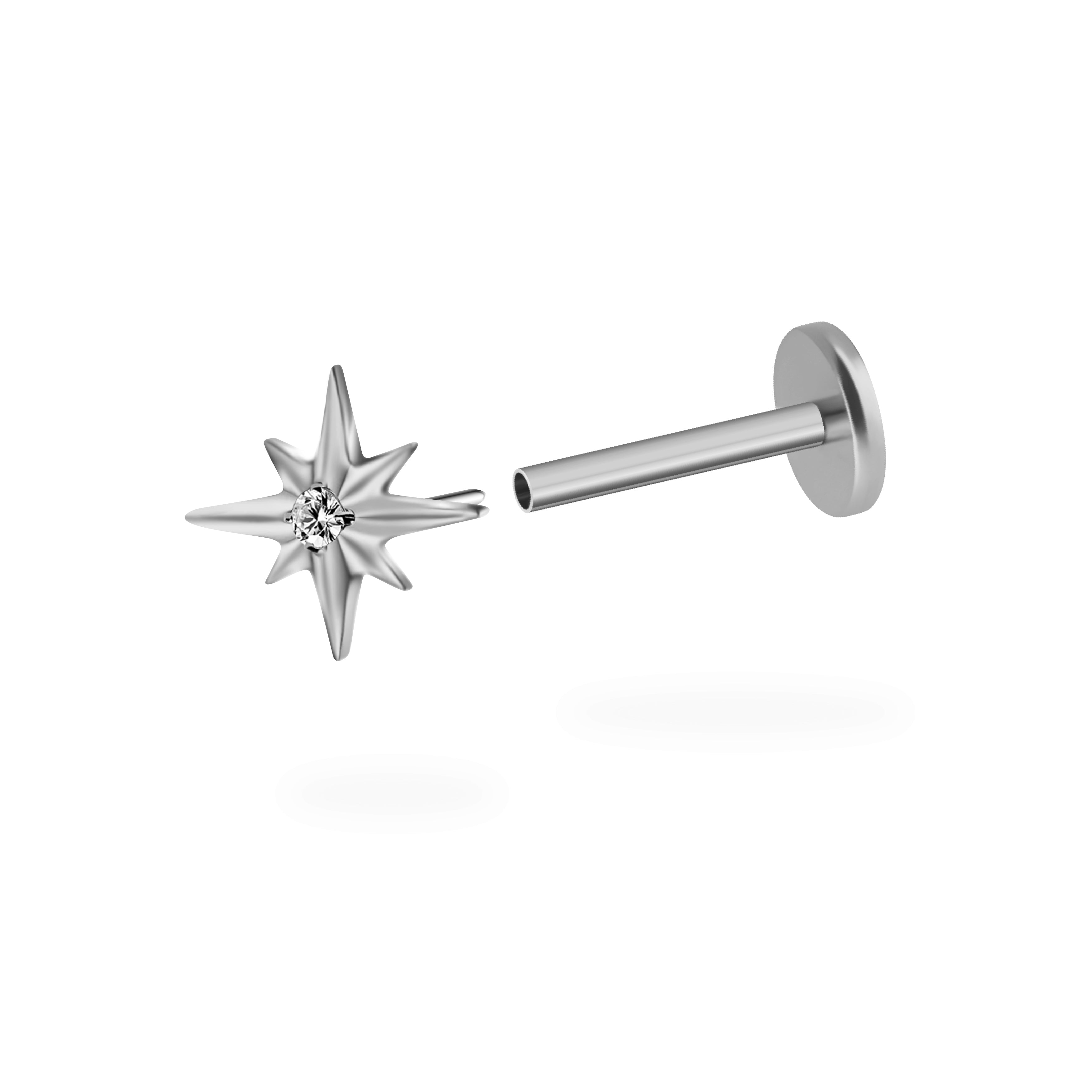 PiJi CZ Star Flatback Titanium Earring – PIJI