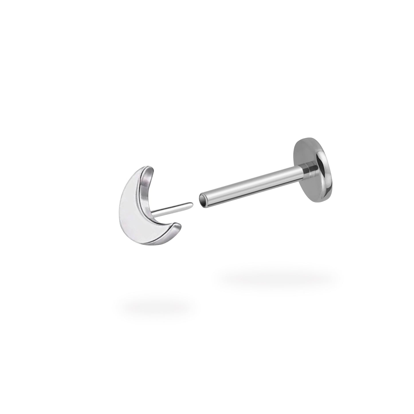 Half Moon Flatback Titanium Earring